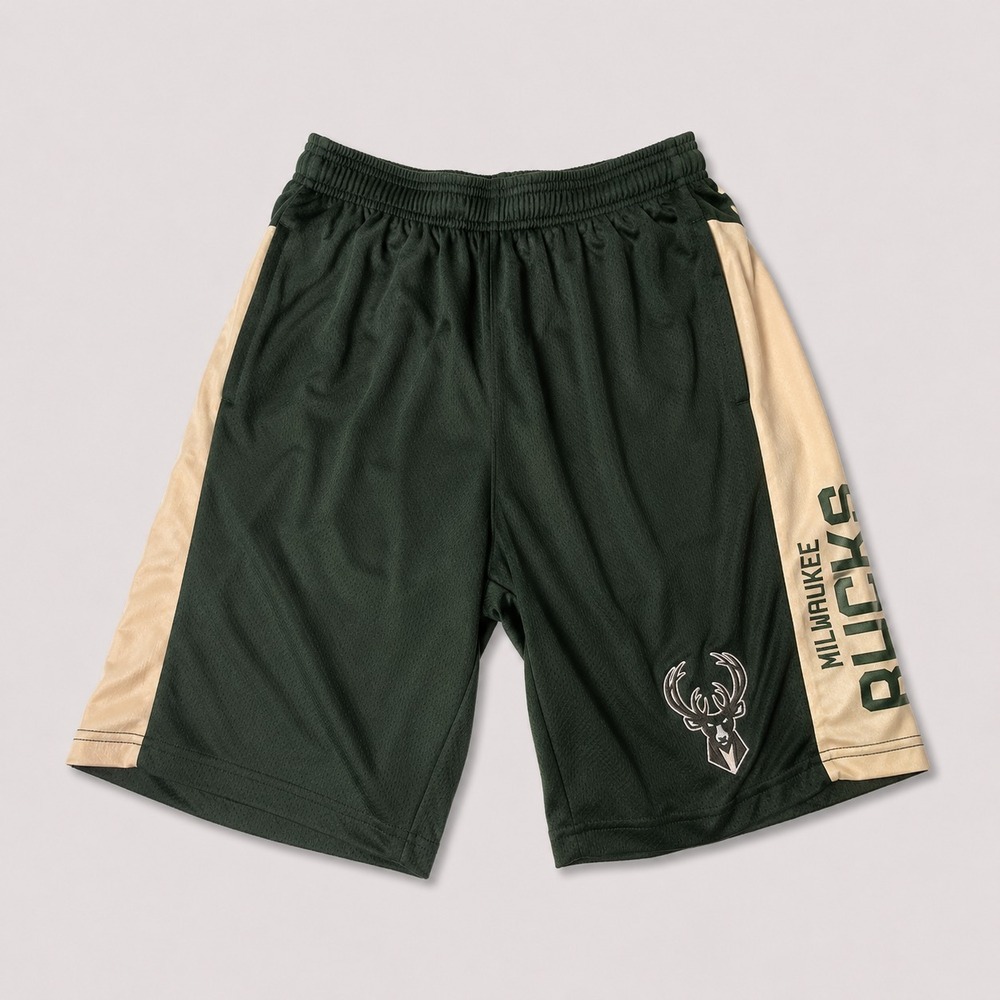 Milwaukee Bucks Shorts Mens Large Green NBA Fanatics Mesh Athletic Basketball
